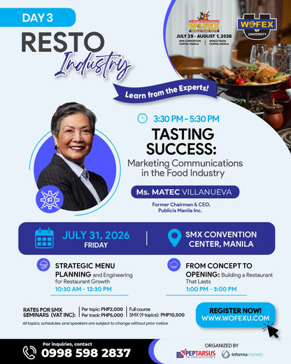 WOFEX University Seminars in WOFEX Manila (SMX)