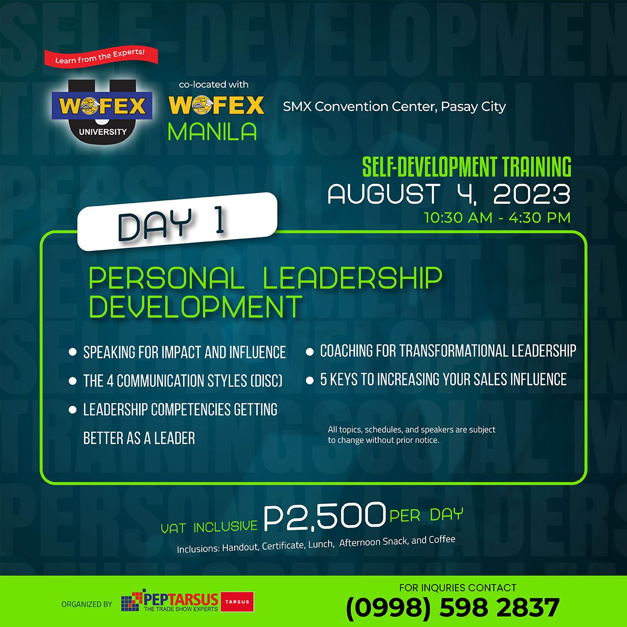 Personal Leadership & Social Media Marketing in Manila 2023
