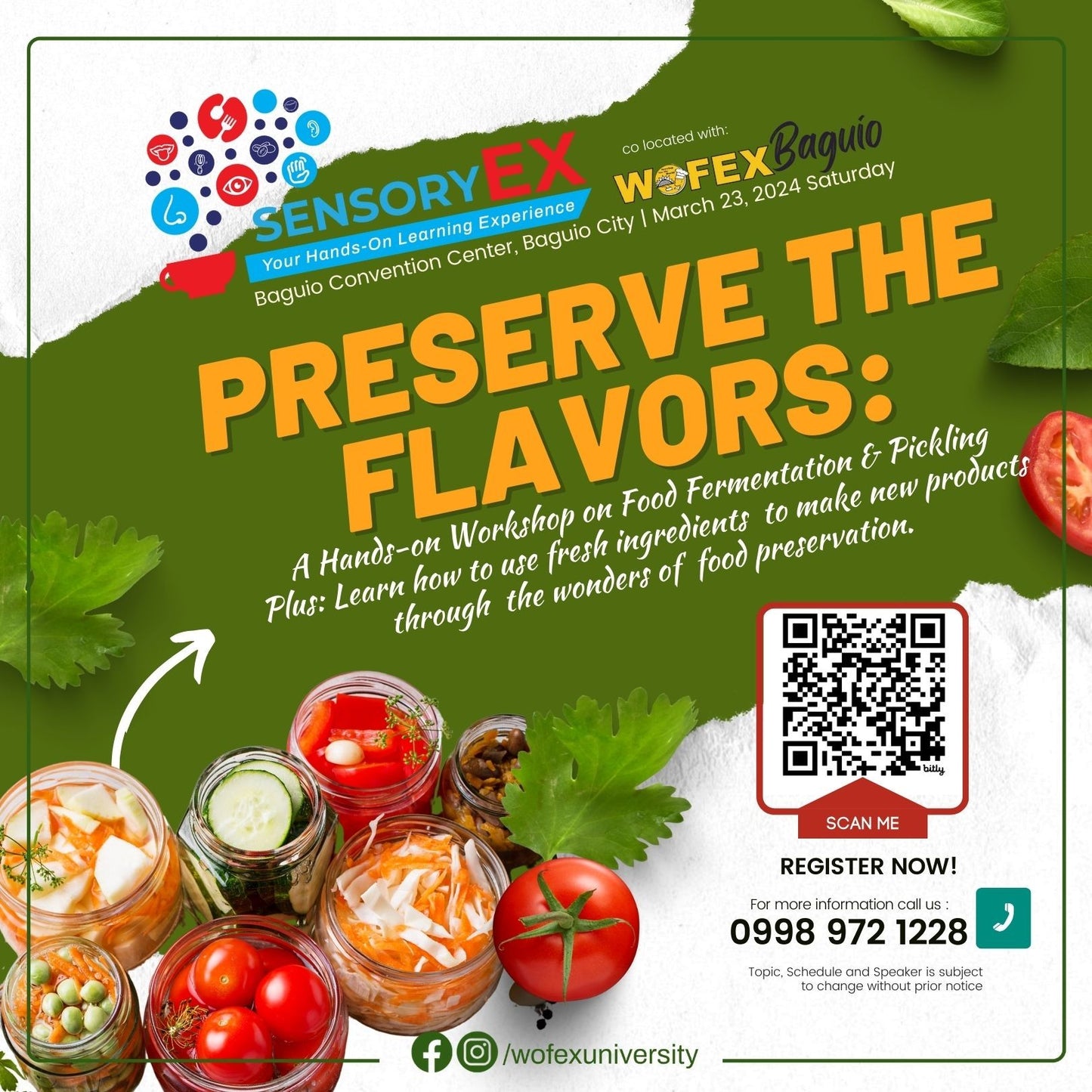 Sensoryex Baguio PRESERVE THE FLAVORS: A hands-On Food Preservation Workshop