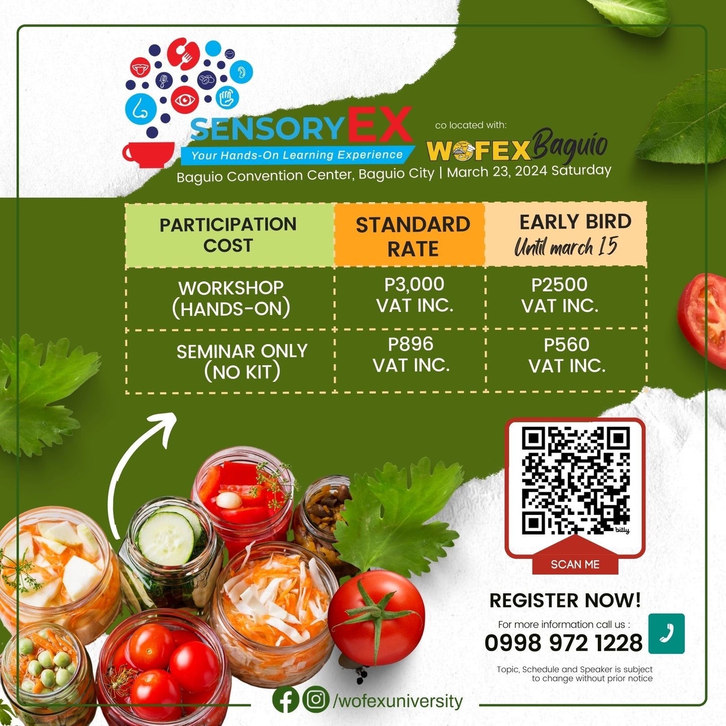 Sensoryex Baguio PRESERVE THE FLAVORS: A hands-On Food Preservation Workshop
