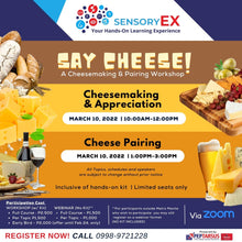 Load image into Gallery viewer, SensoryEX: SAY CHEESE! A Cheesemaking &amp; Pairing Workshop
